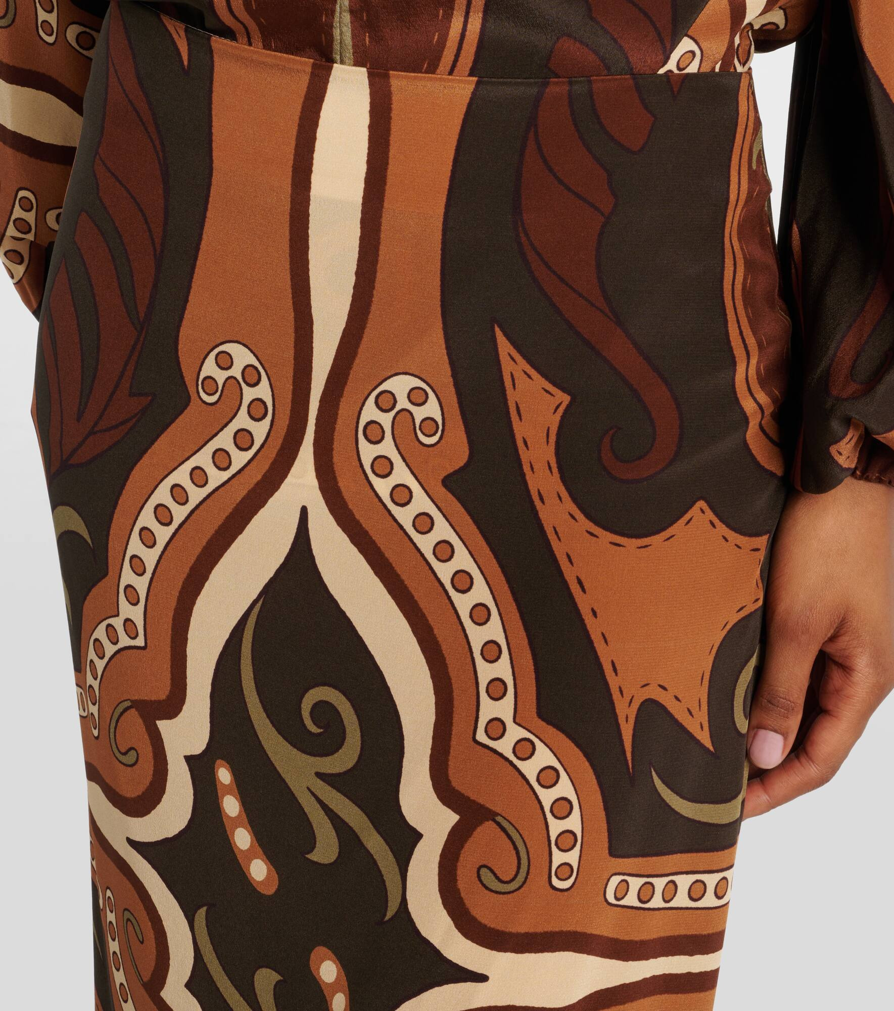 Printed silk maxi skirt - 4
