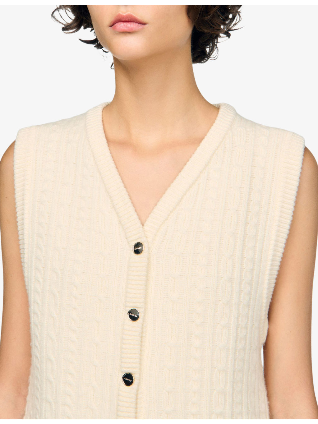 V-Neck Cable-Knit Wool-Blend Jacket - 5