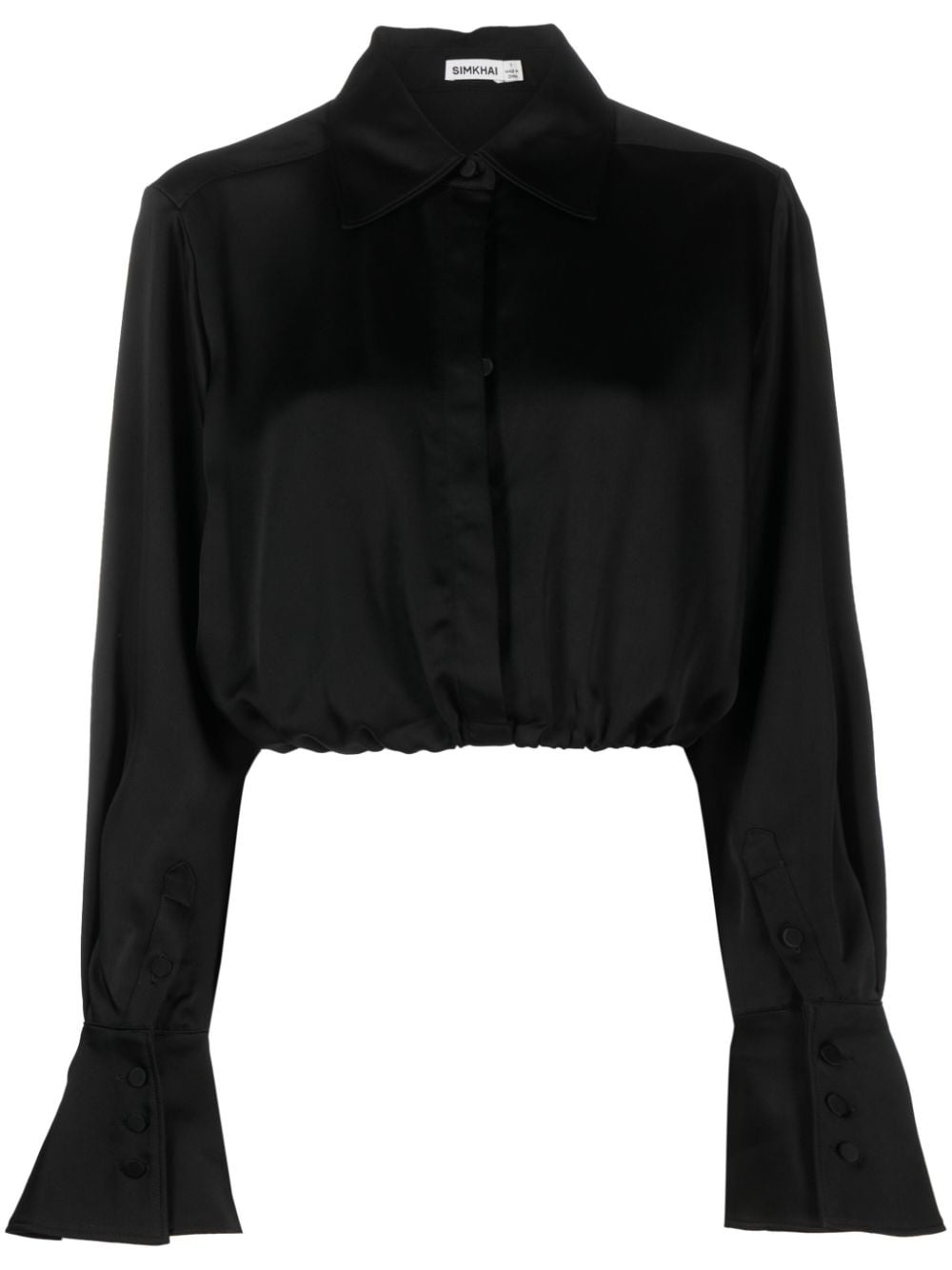 cropped satin shirt - 1