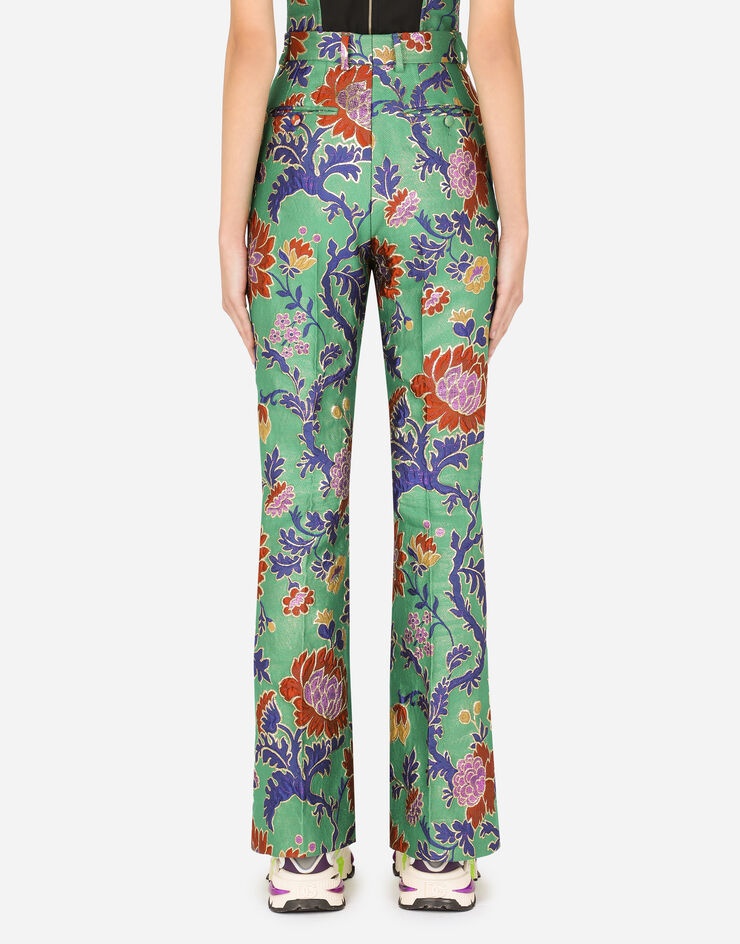 Lurex jacquard flared pants - 3