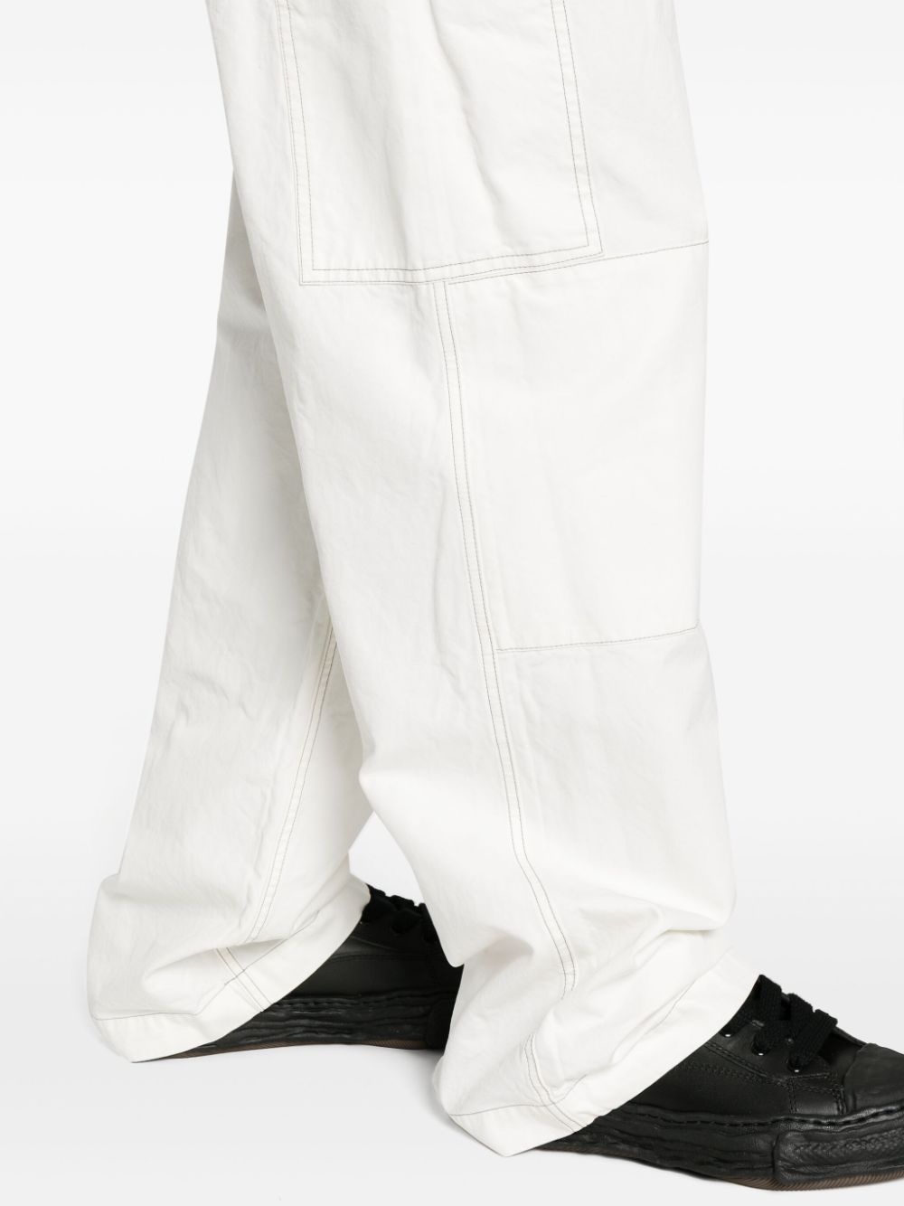 embroidered-logo straight-leg trousers - 6