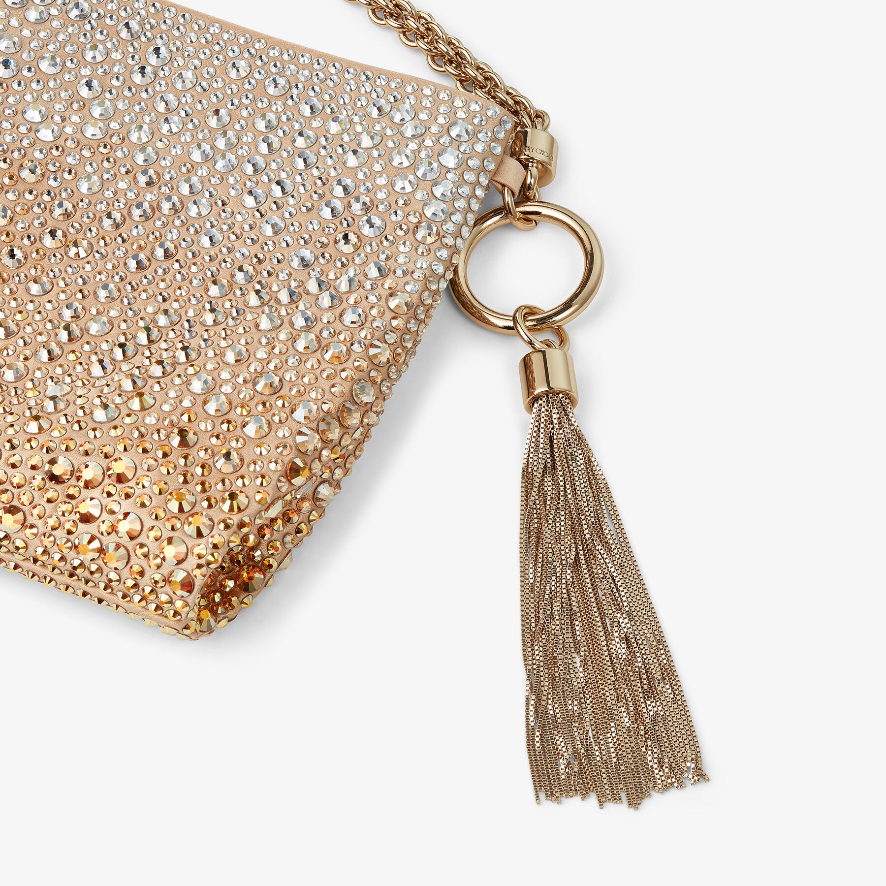 Callie
Gold Satin Bag with Dégradé Crystals - 6