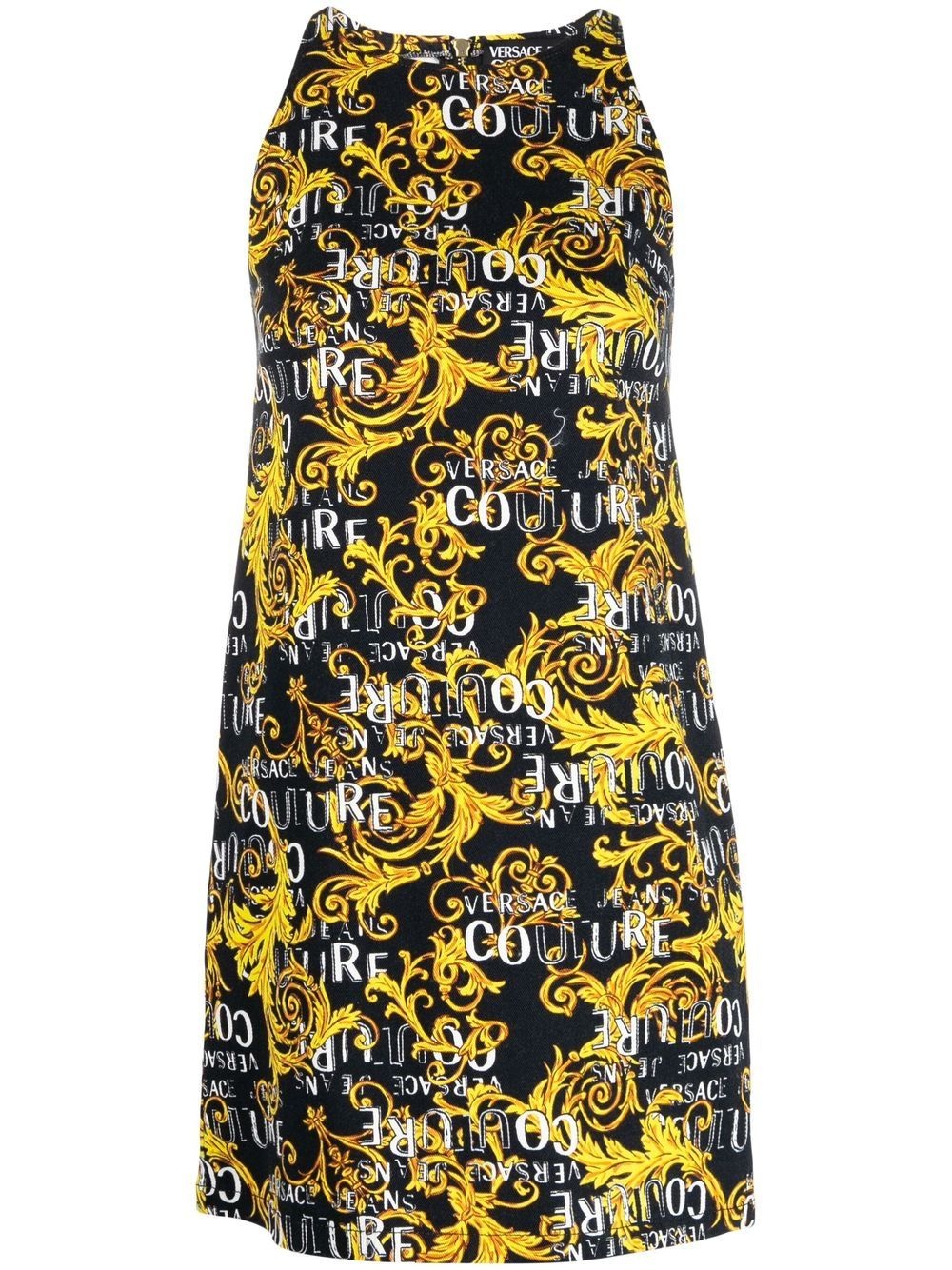 Logo Couture-print sleeveless minidress - 1