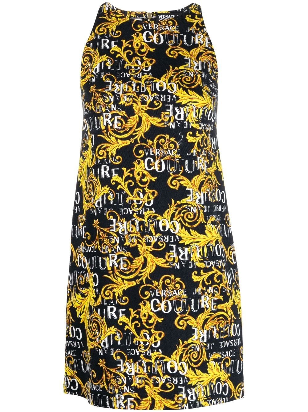 Logo Couture-print sleeveless minidress - 1