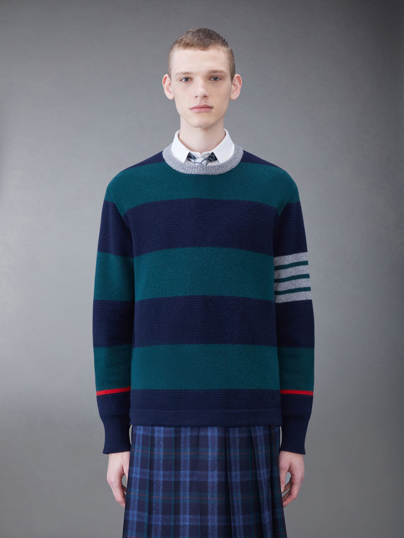 Rugby Stripe Merino 4-Bar Crew Neck Pullover 1