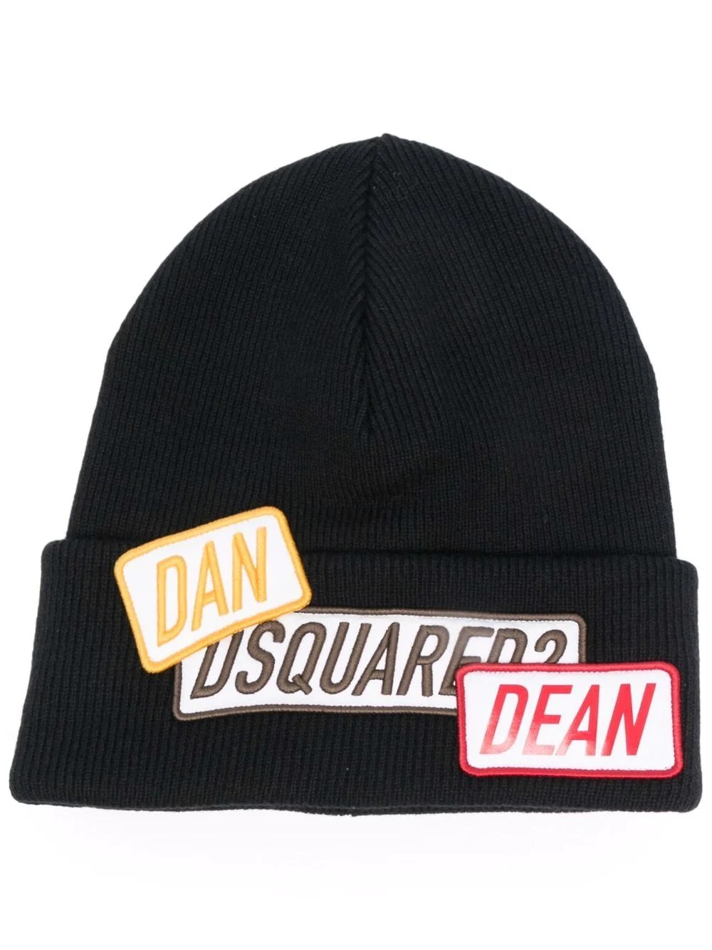 logo-patch wool beanie - 1