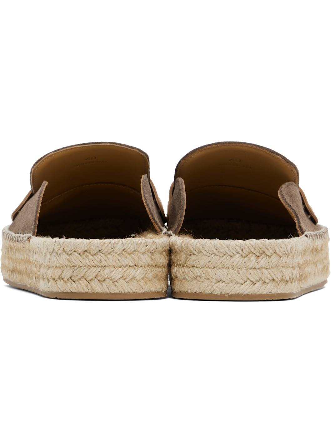 Taupe Espadrille Loafer Mules - 2