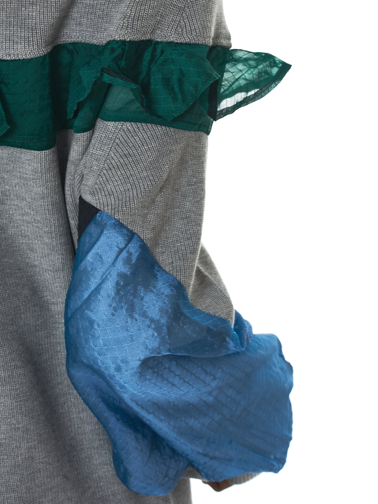 Ruffled Panel Crewneck Pullover - 6