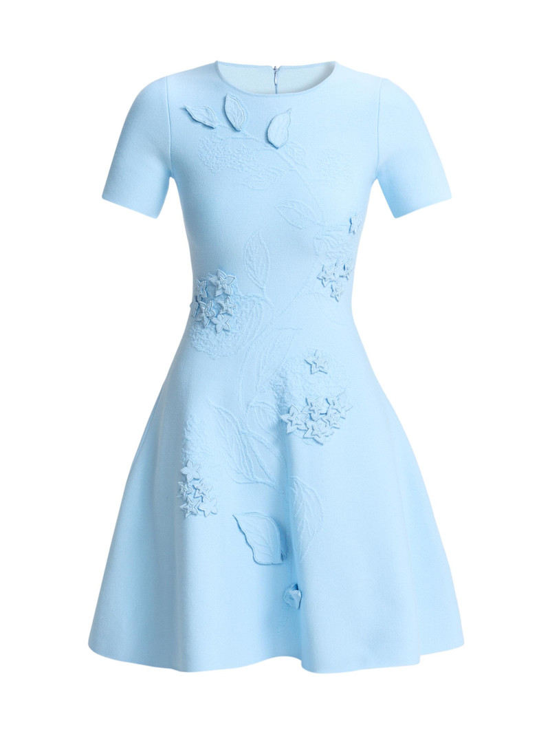 Women's Porcelain Flower Embroidered Minidress - Cerulean 1