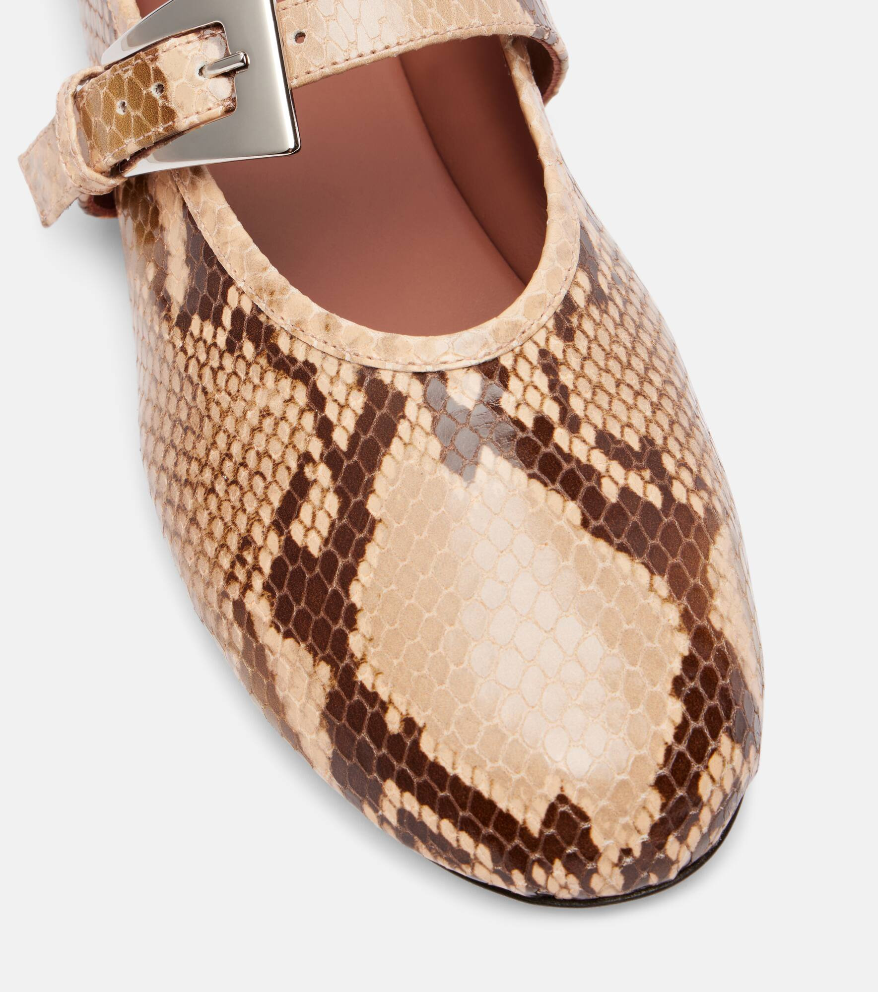 Sveva snake-effect leather ballet flats - 5