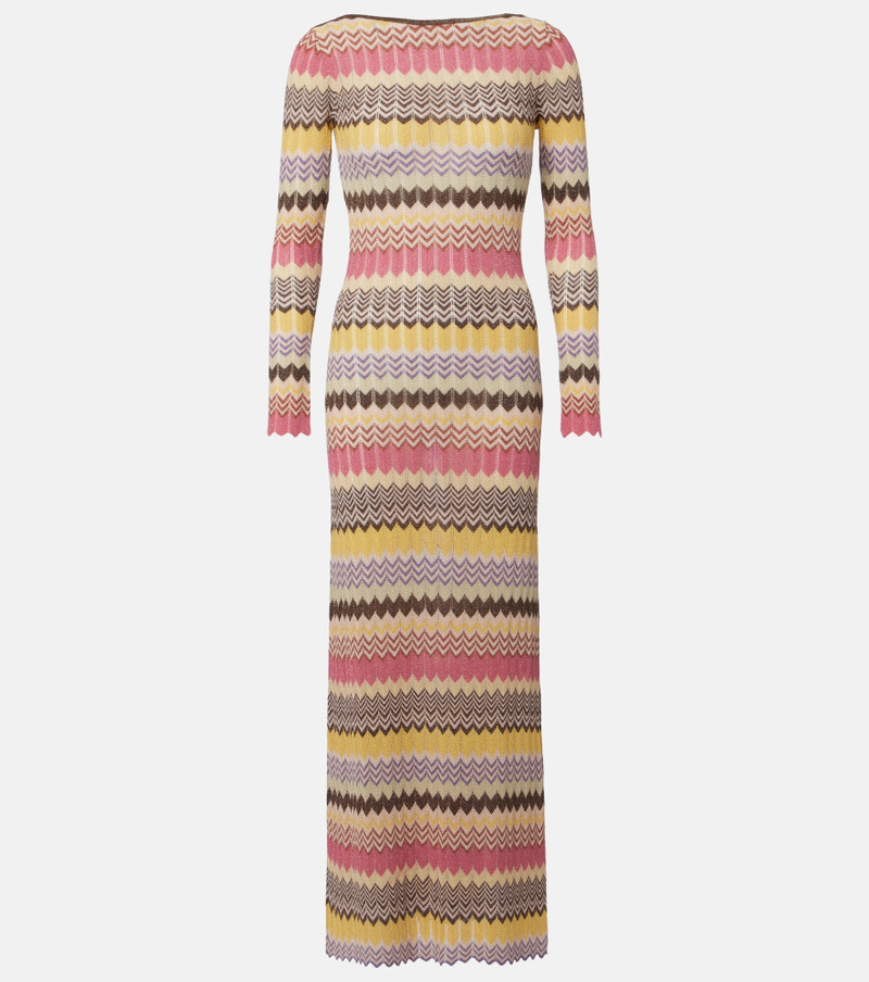 Pedro chevron lamé maxi dress 1