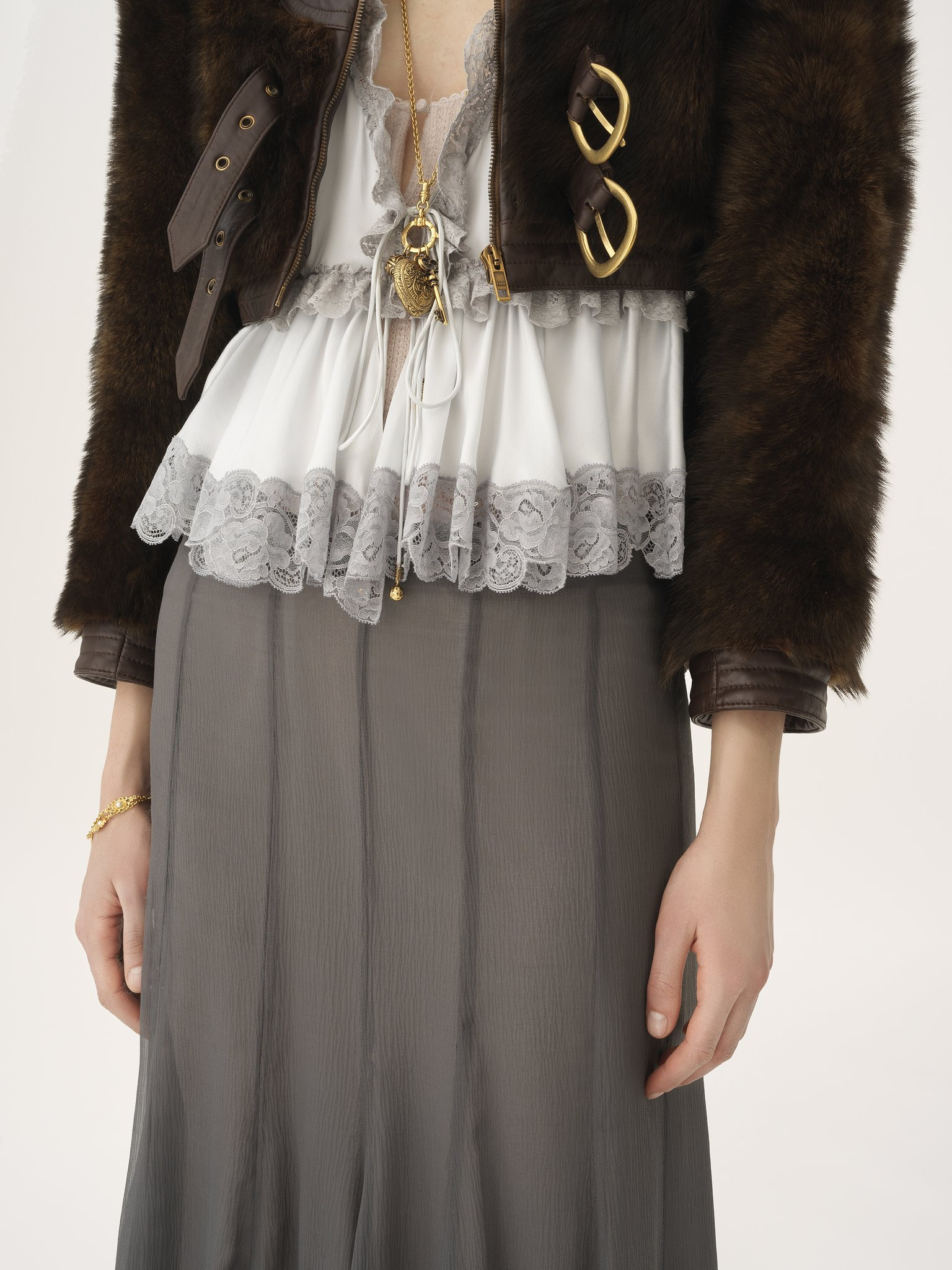FLUID MAXI SKIRT IN SILK MOUSSELINE - 6