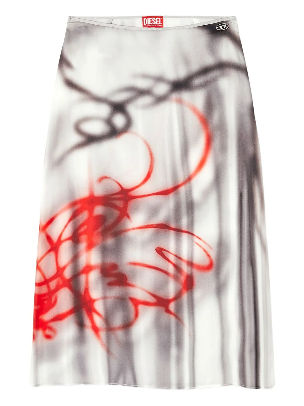 O-Rchid-S1 printed midi skirt - 1