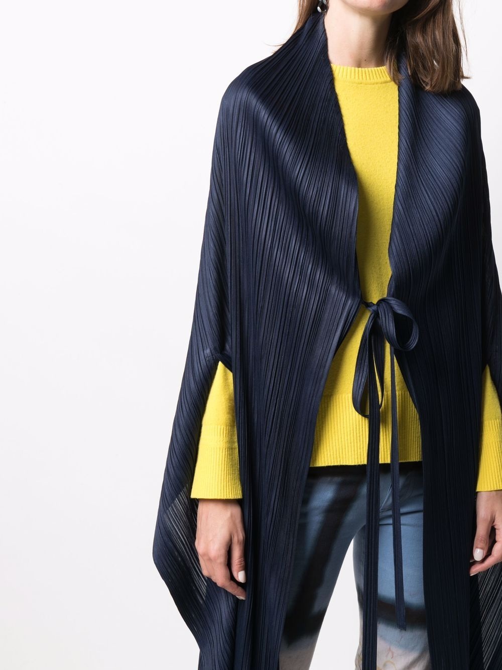 pleated tie-front cape - 5