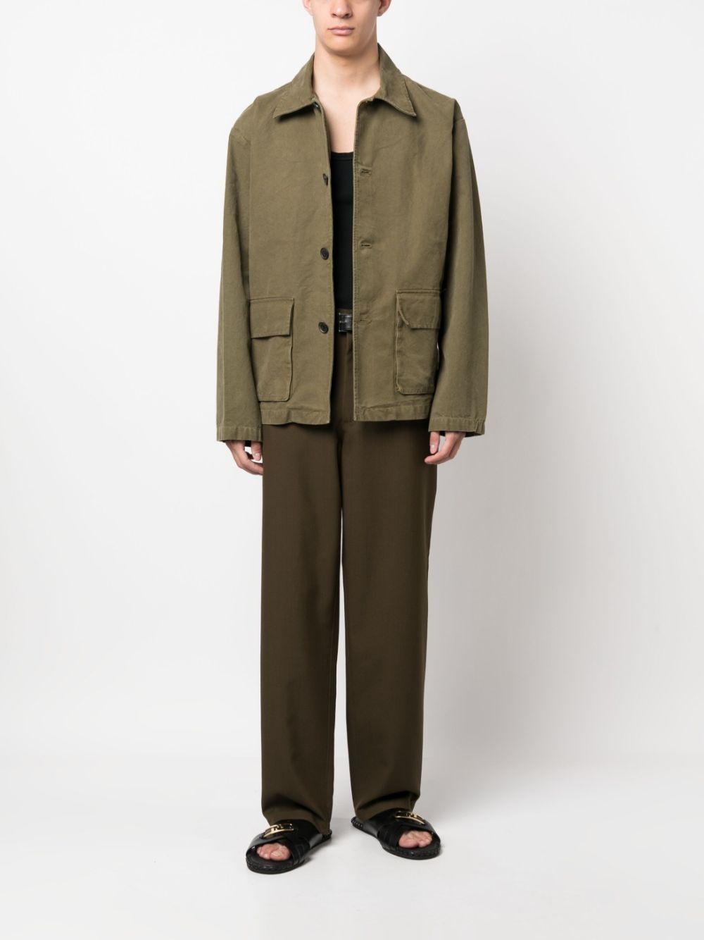 single-breasted button-fastening jacket - 2