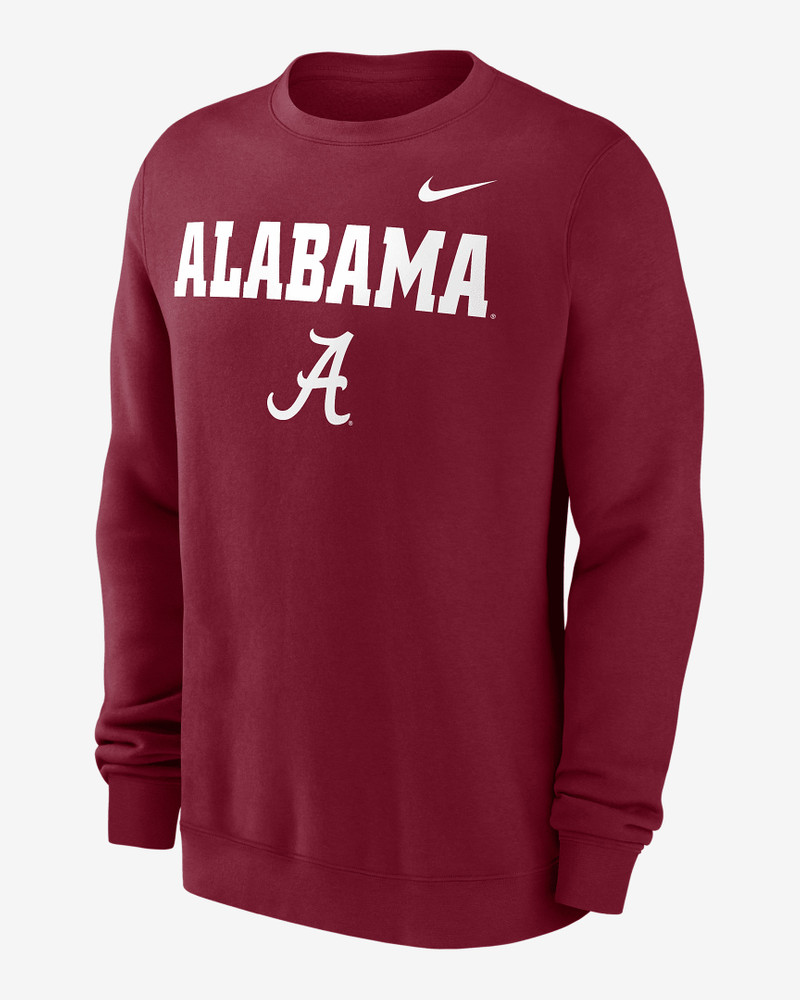 Alabama Crimson Tide Primetime Primary Stack Men's Nike College Pullover Crew 1
