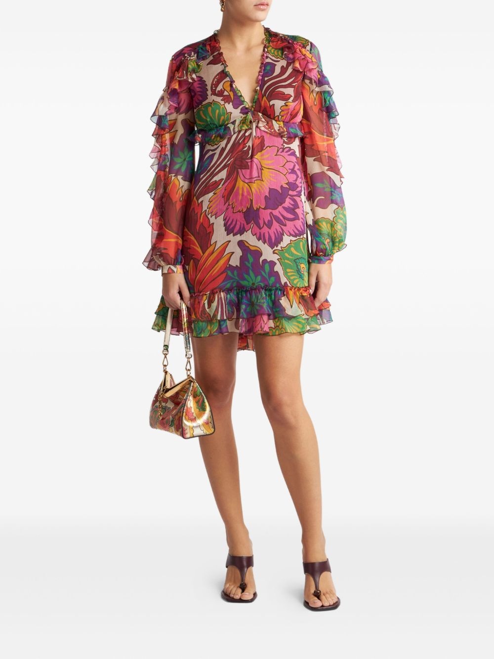 floral-print mini dress - 2