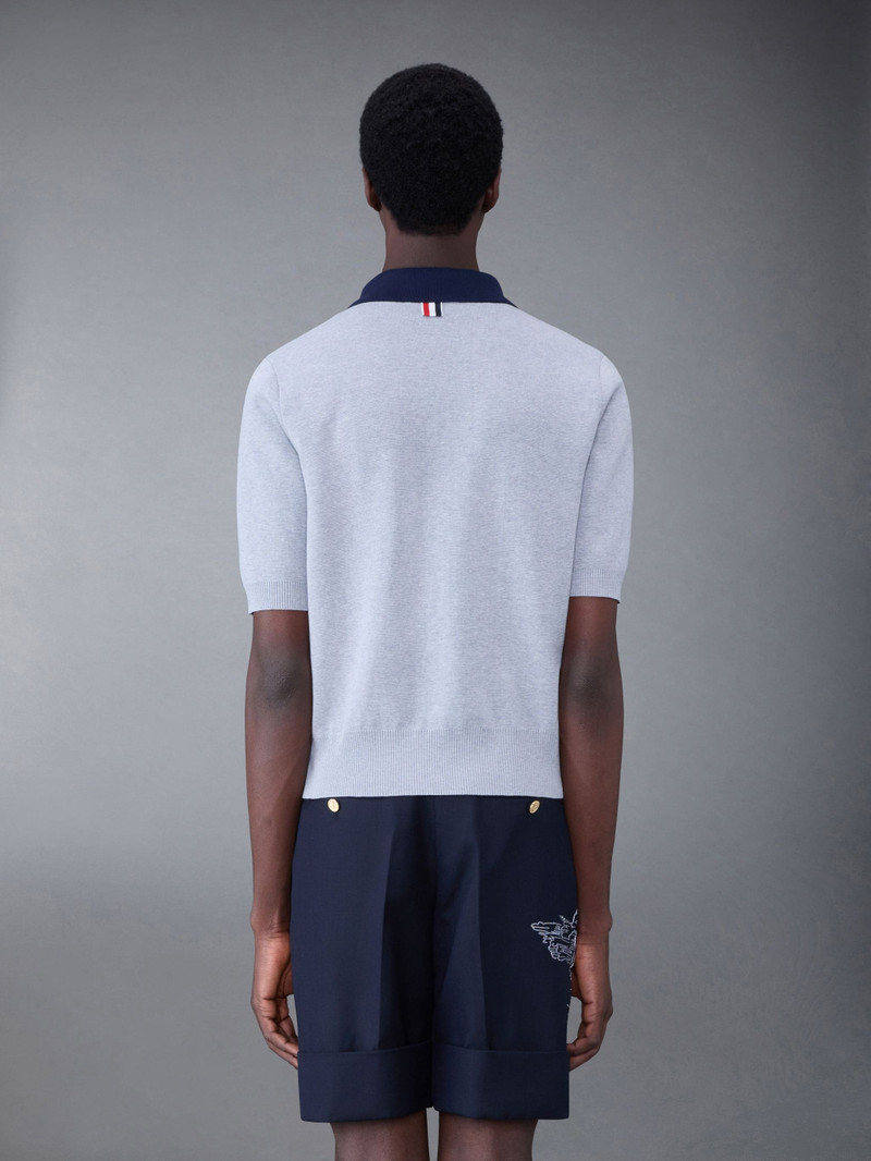 Thom Browne Cotton Milano Contrast Short Sleeve Polo outlook