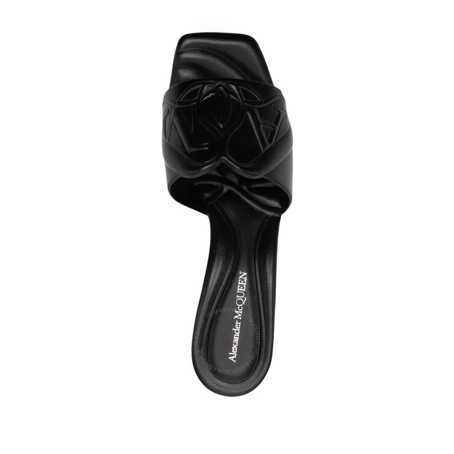Alexander Mcqueen Seal Embossed Leather Mules - 4
