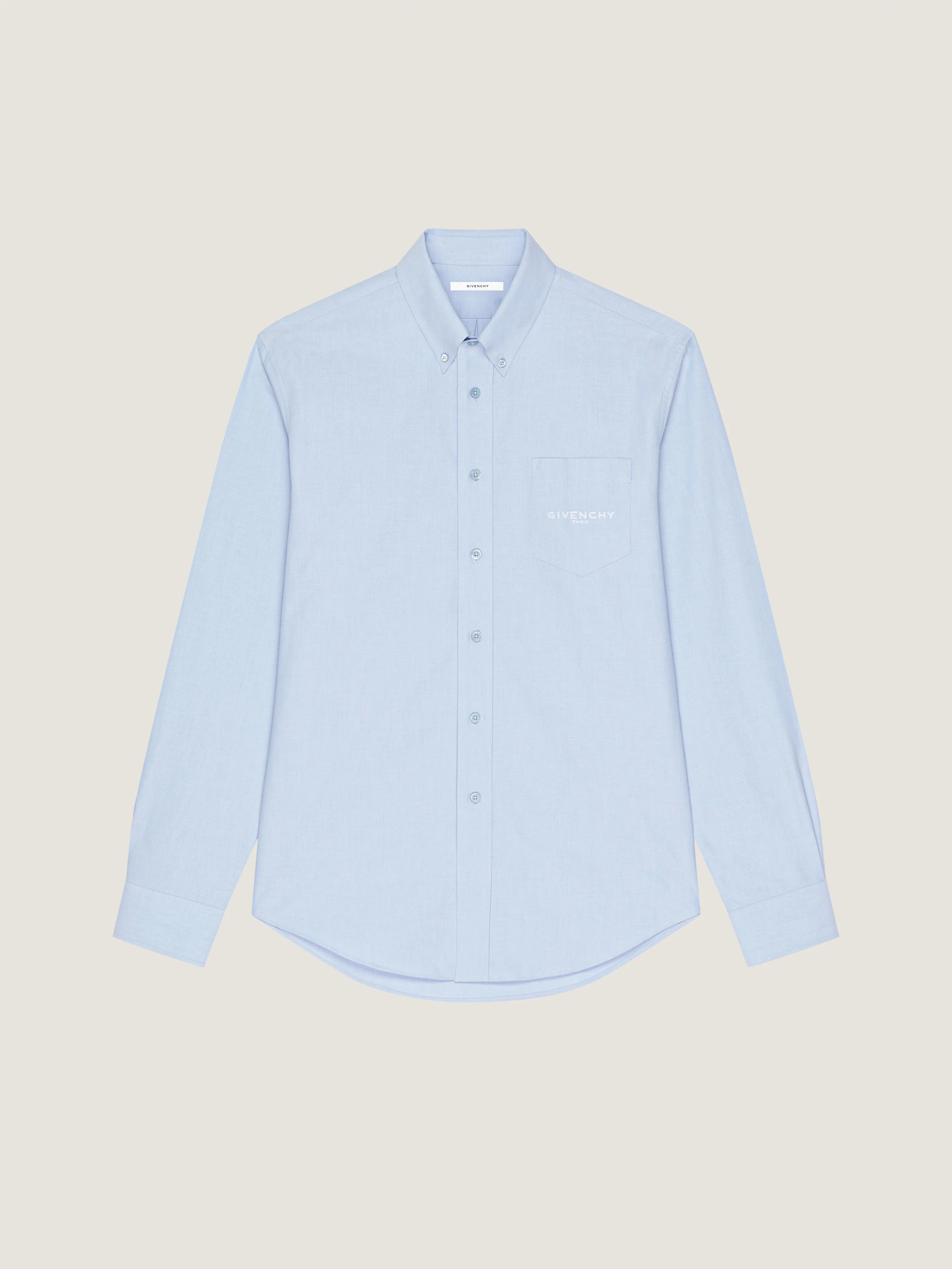 SHIRT IN COTTON OXFORD WITH GIVENCHY PARIS JACQUARD - 1