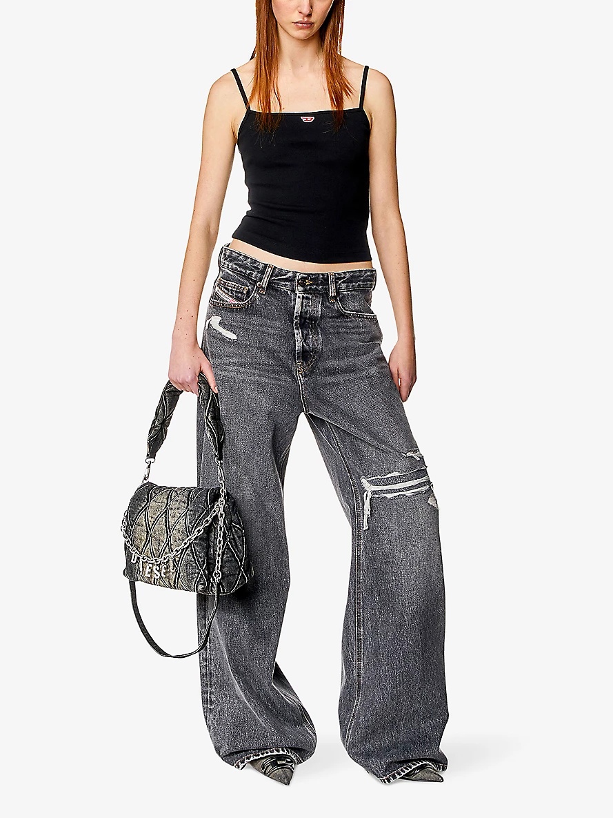 1996 D-Sire distressed wide-leg low-rise jeans - 2
