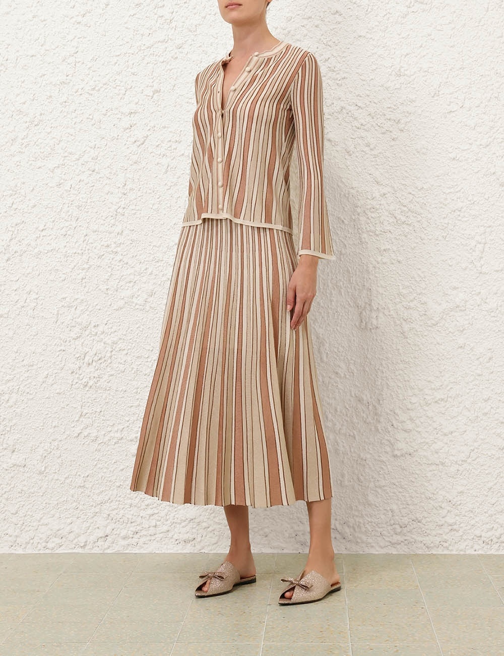 CRUSH METALLIC STRIPE SKIRT - 7