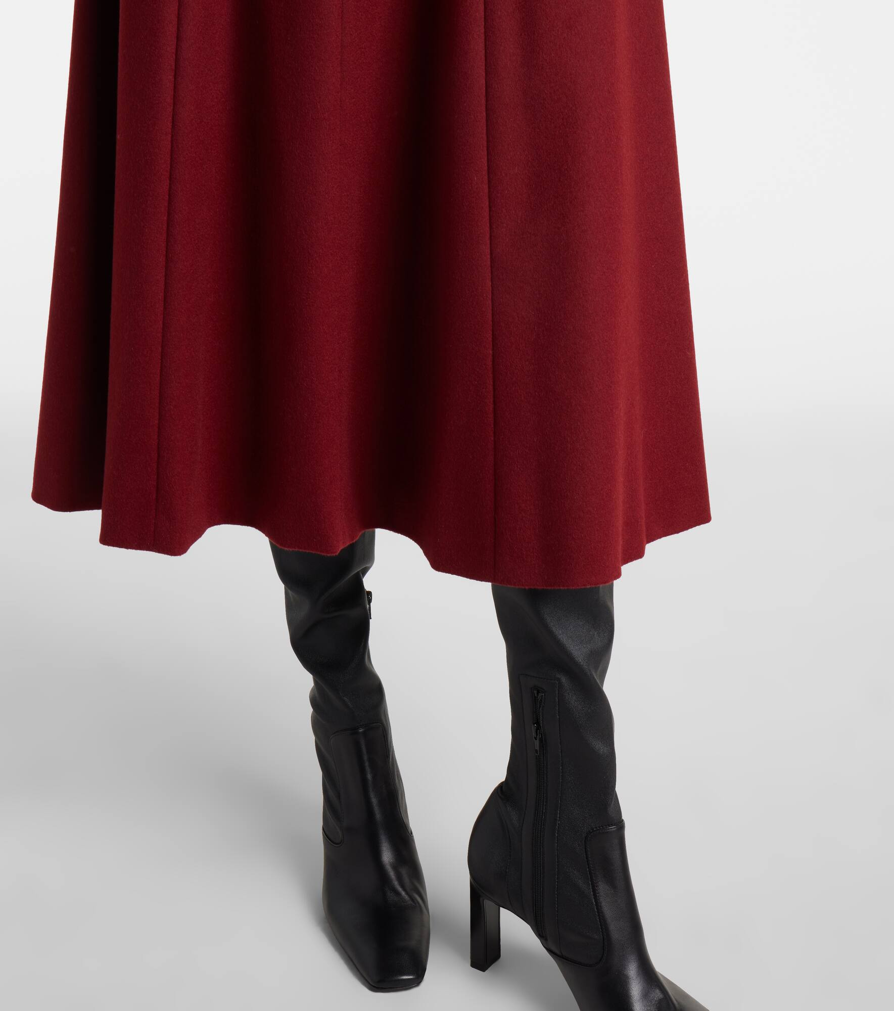 Geneve flared wool midi skirt - 5