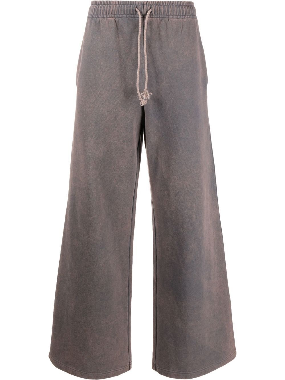 faded wide-leg track trousers - 1