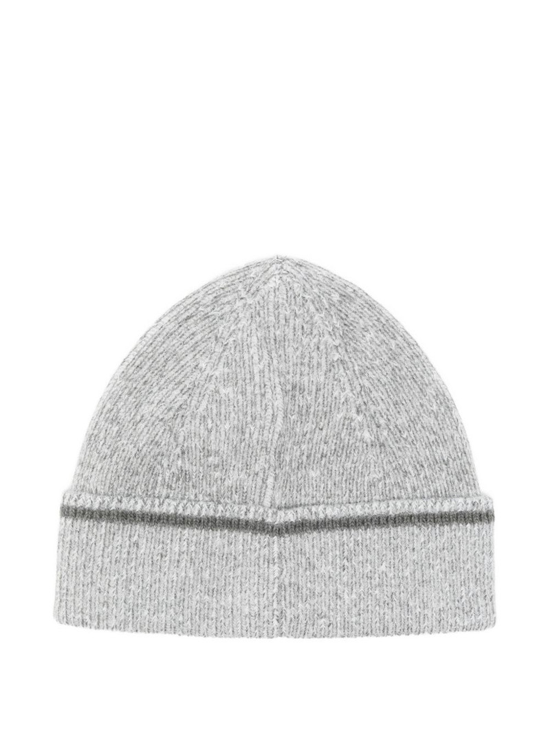 C.P. Company ribbed logo-patch beanie hat outlook