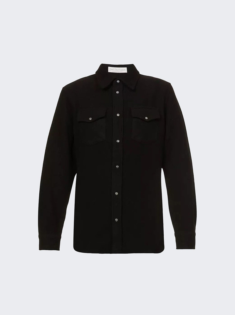 Gauze Solid Shirt Black - 1