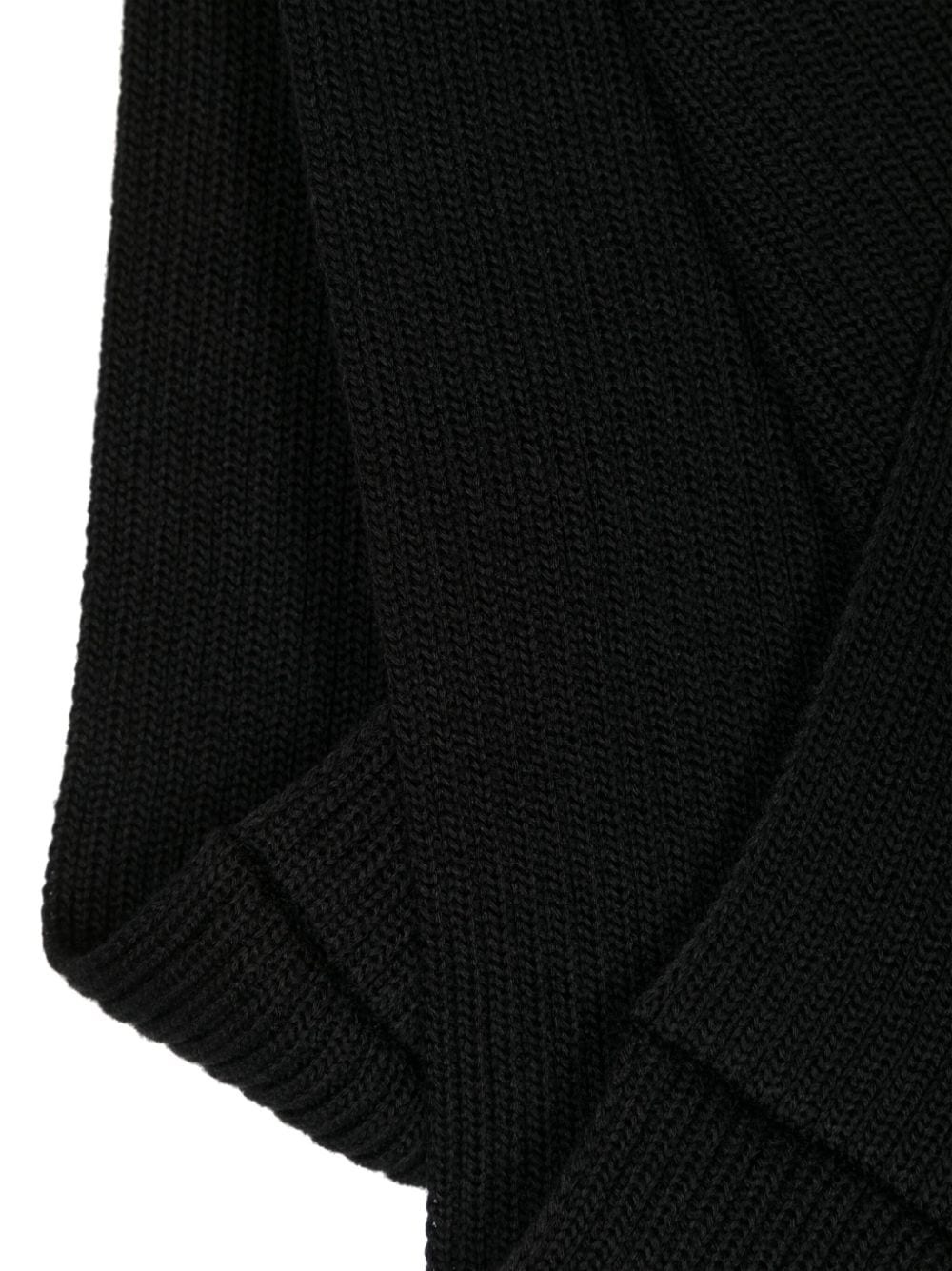 ribbed circular-design scarf - 3
