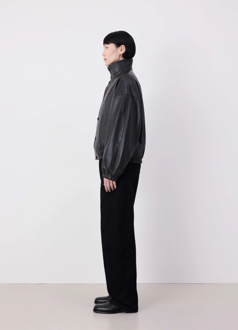 Lemaire STAND COLLAR LEATHER BLOUSON outlook