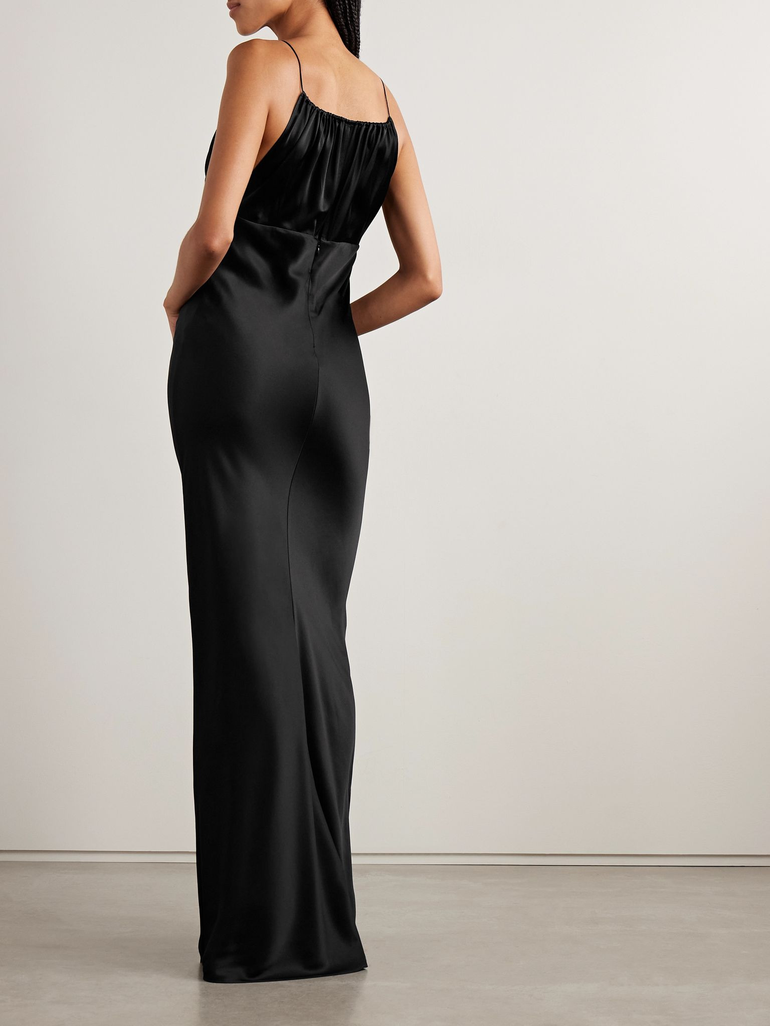 Ardelle silk-charmeuse gown Black - 3