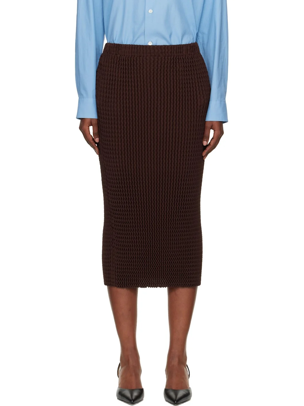Brown October Spongy-58 Midi Skirt - 1