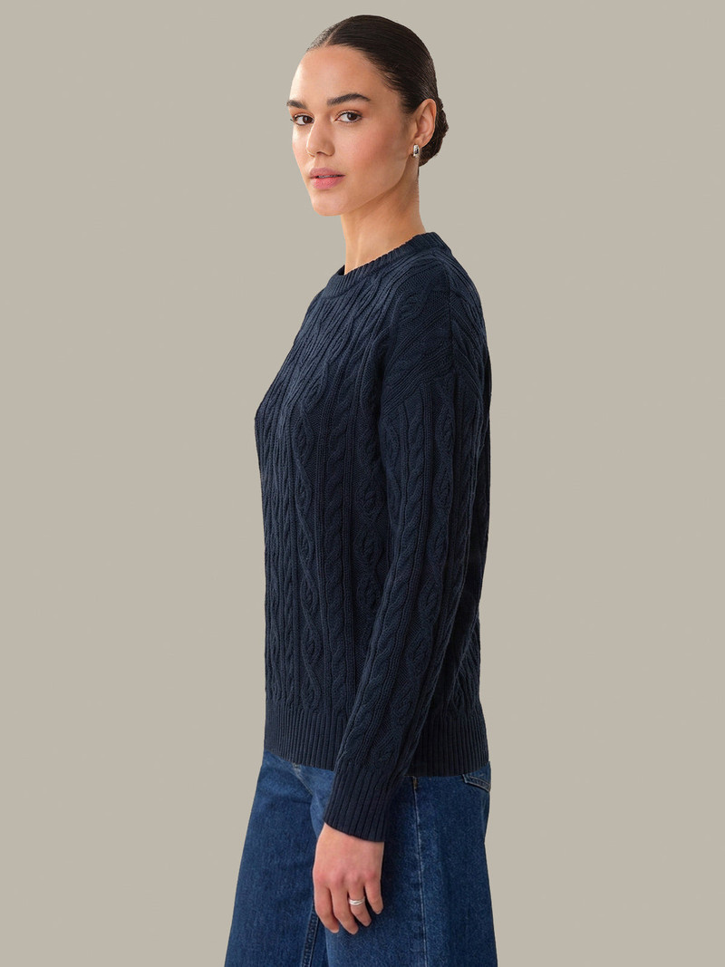 525 america Eleanor: Cable Knit Cotton Crewneck outlook