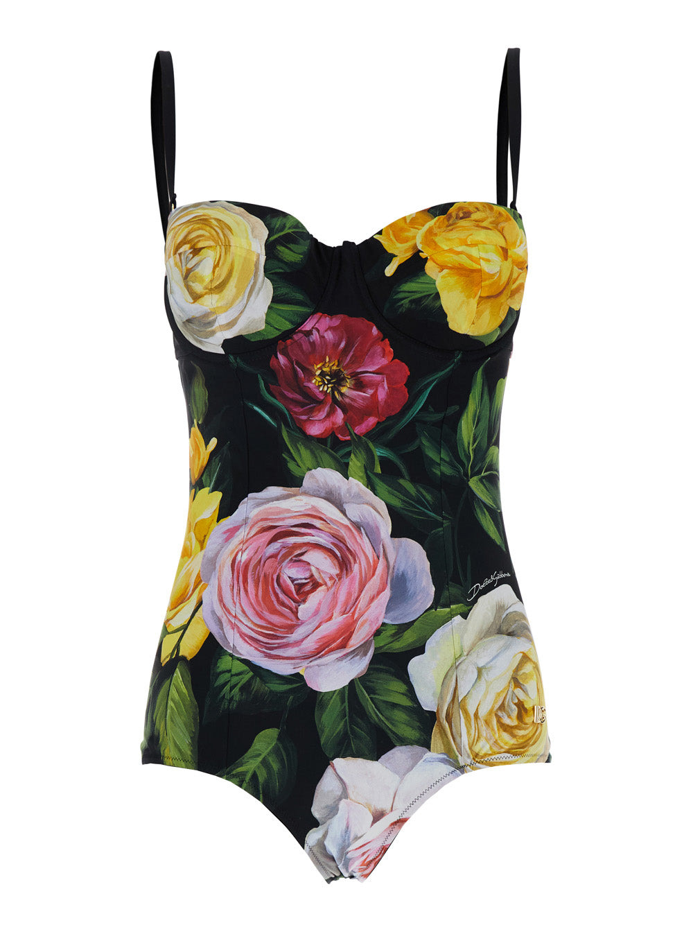 Dolce & Gabbana Women Multicolor One-Piece Swimsuit With Buckle With Logo On The Rear And All-Over F - 1