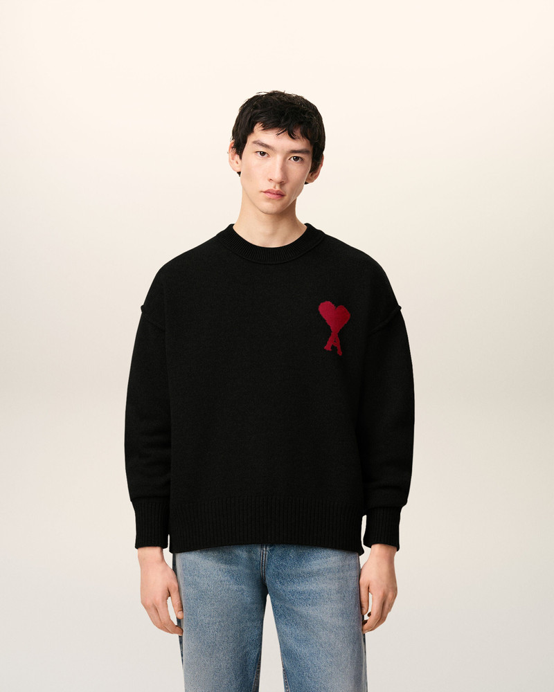AMI Paris BLACK WOOL  AMI DE COEUR CREWNECK SWEATER outlook