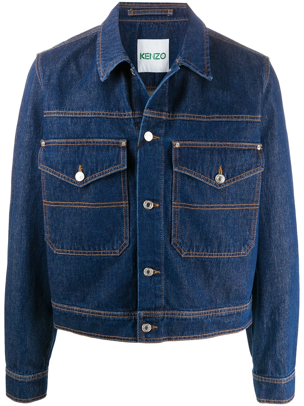 rear logo patch denim jacket - 1