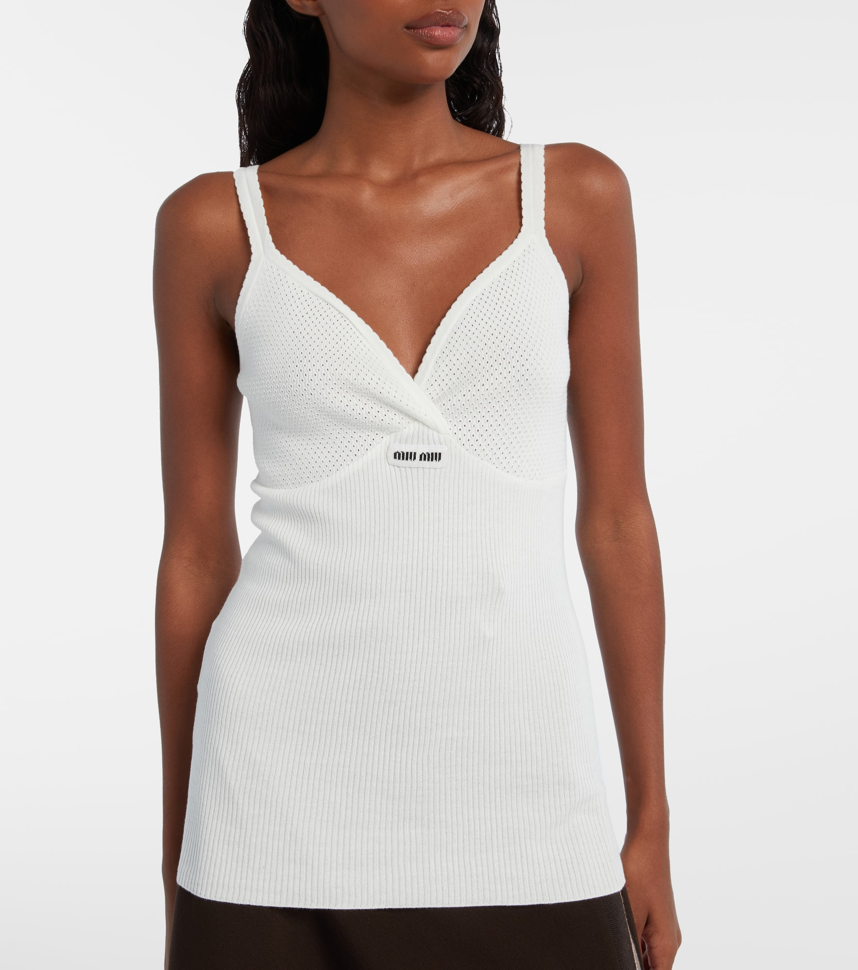 Lace-trimmed cotton top - 5