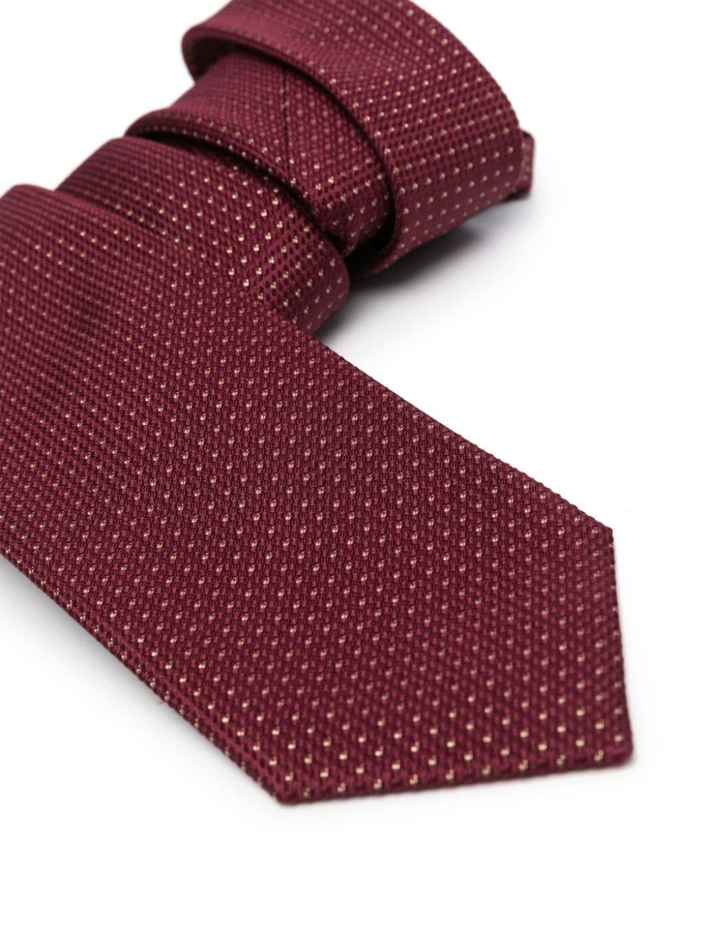 lurex-detail silk tie - 2