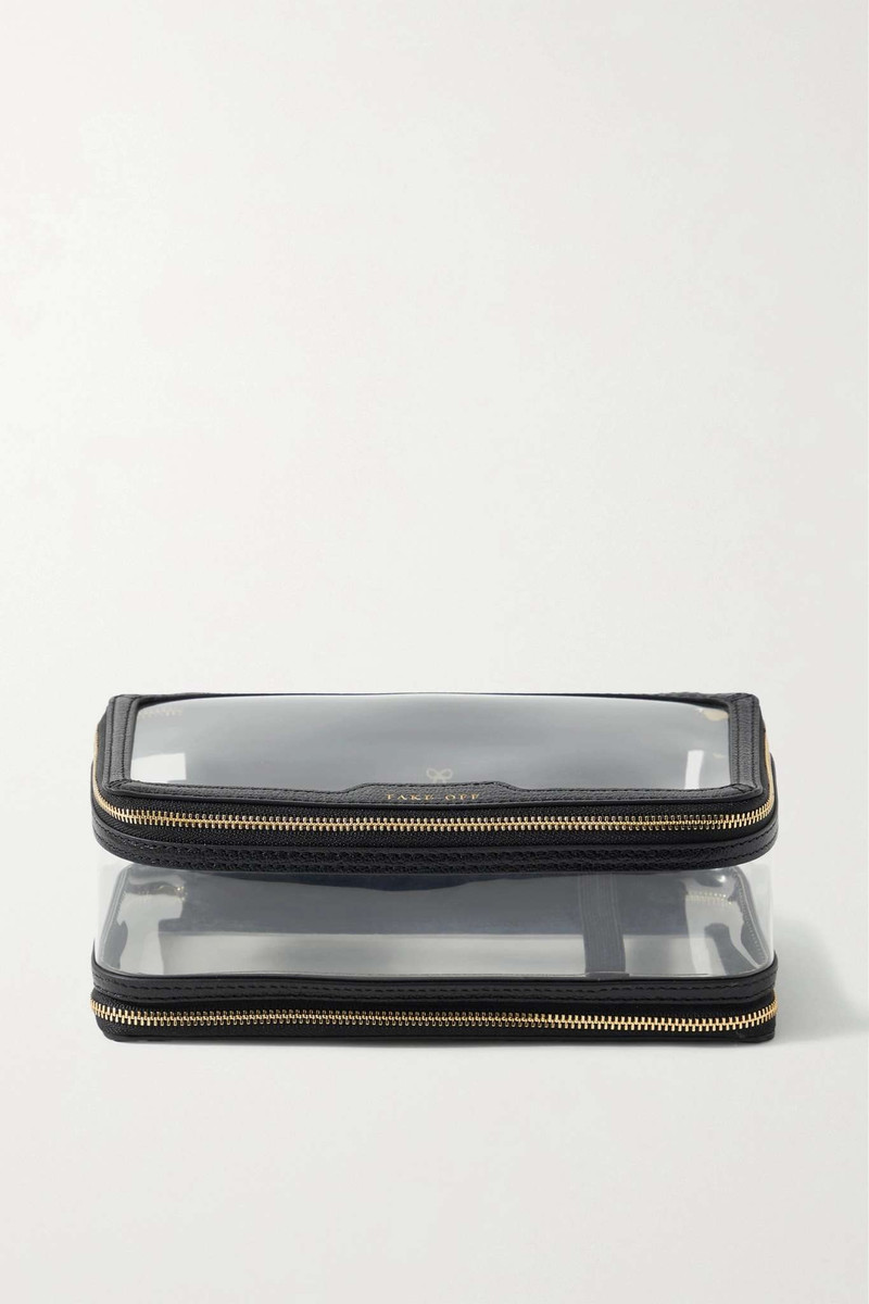 In-Flight leather-trimmed PVC cosmetics case 1