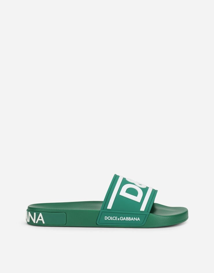 Rubber beachwear sliders with DG logo - 1