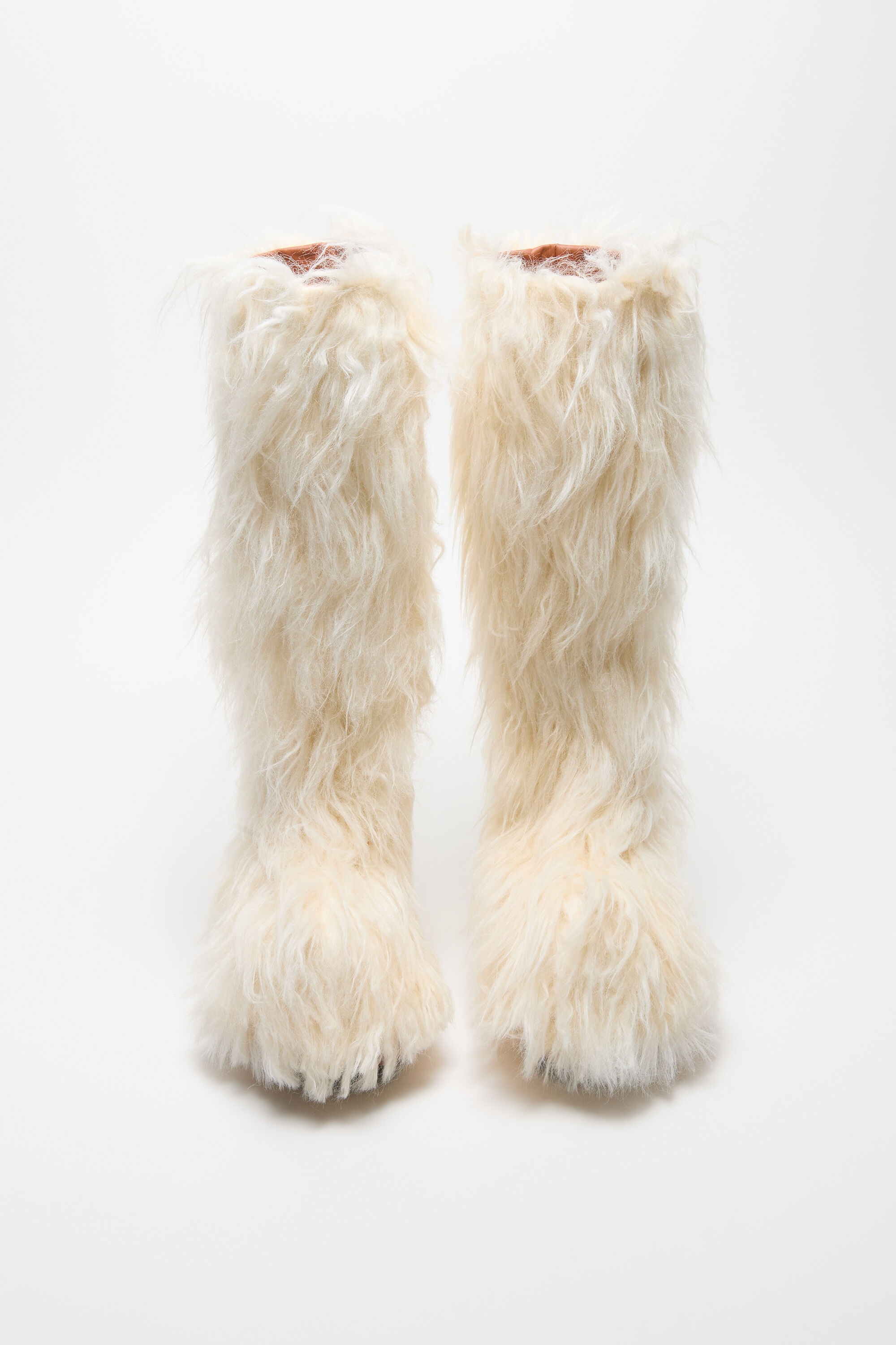 Furry clog boots - Off white - 3