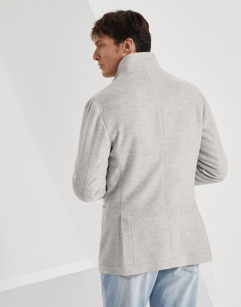 Brunello Cucinelli Water-resistant lightweight cashmere outerwear blazer outlook