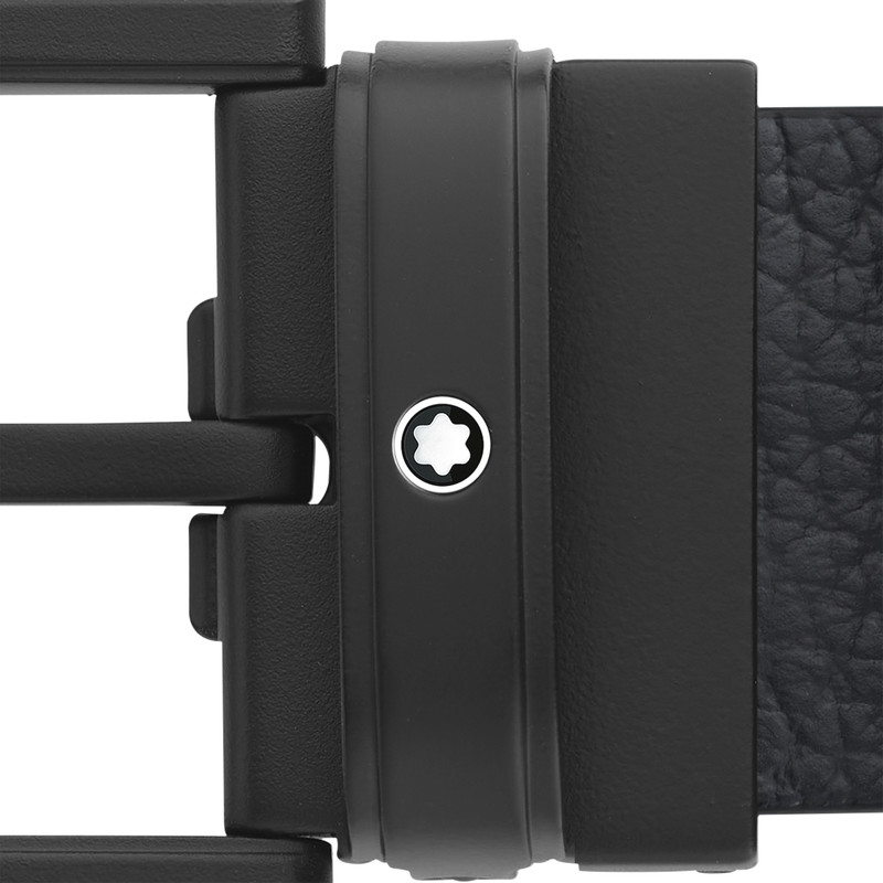 Blue/black 35 mm reversible leather belt 3