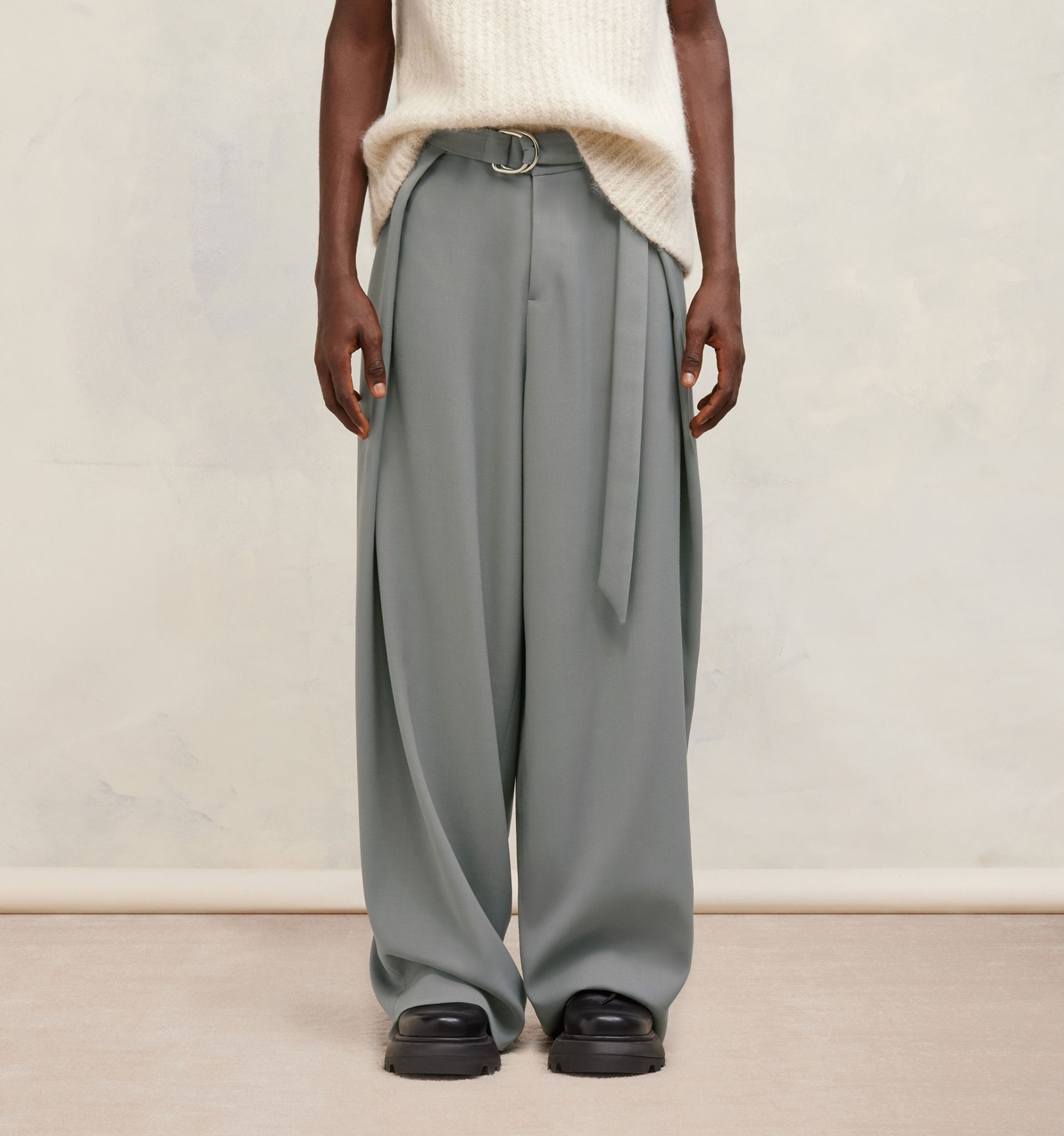 Wide Fit Trousers With Front Panels - 6