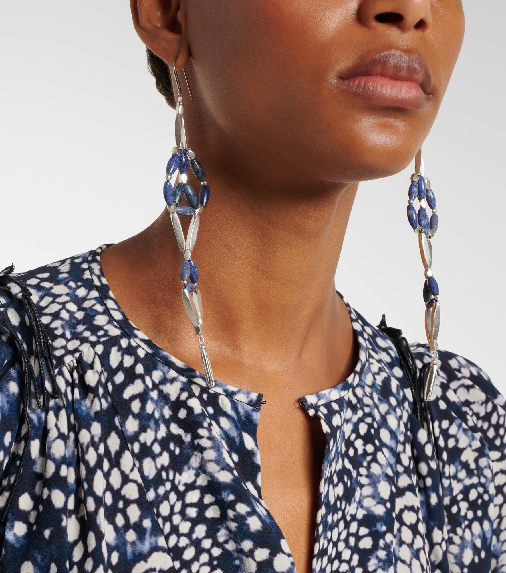 Beaded drop earrings - 6