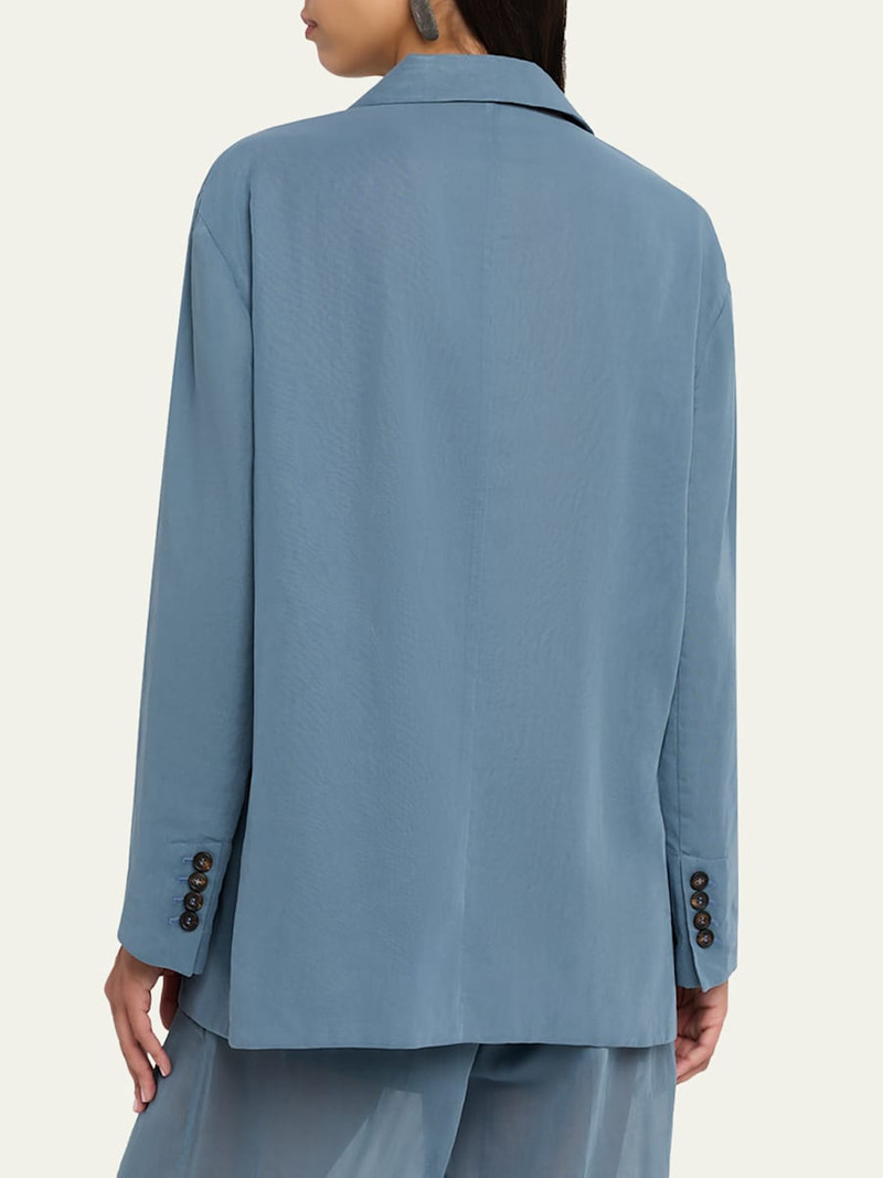 Brunello Cucinelli Cotton Organza Single-Breasted Deconstructed Jacket outlook