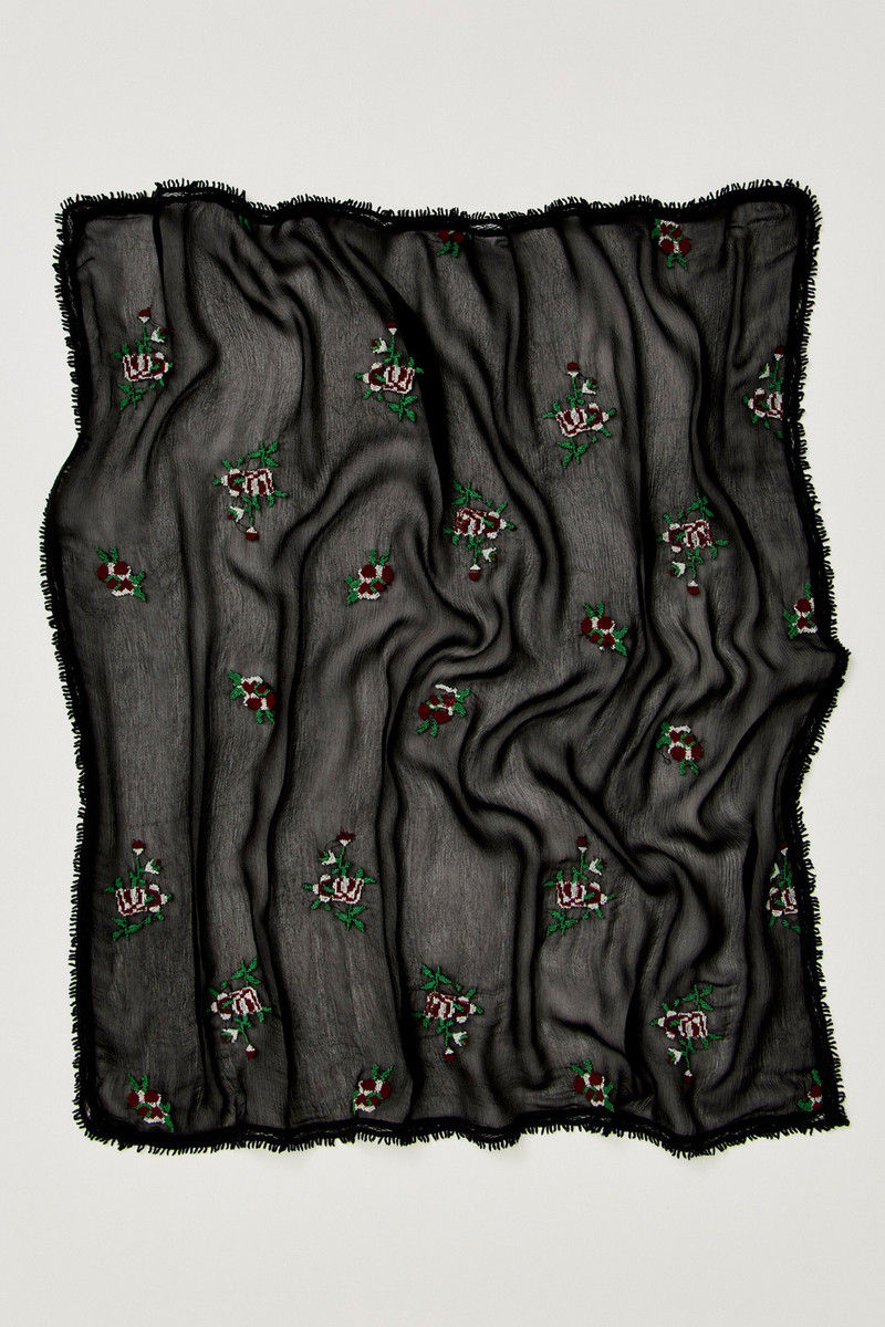Annabelle Embroidered Sheer Scarf 4