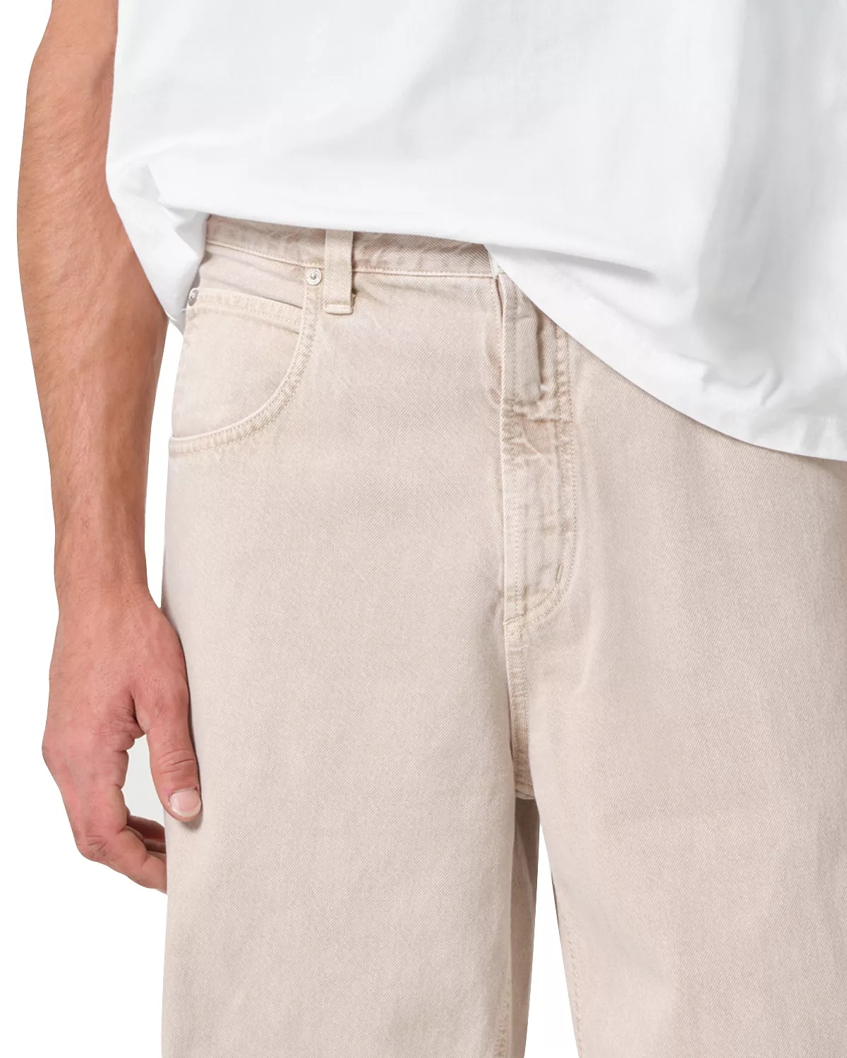 Fusion Relaxed Fit Wide Leg Jeans in Scone Tan - 5